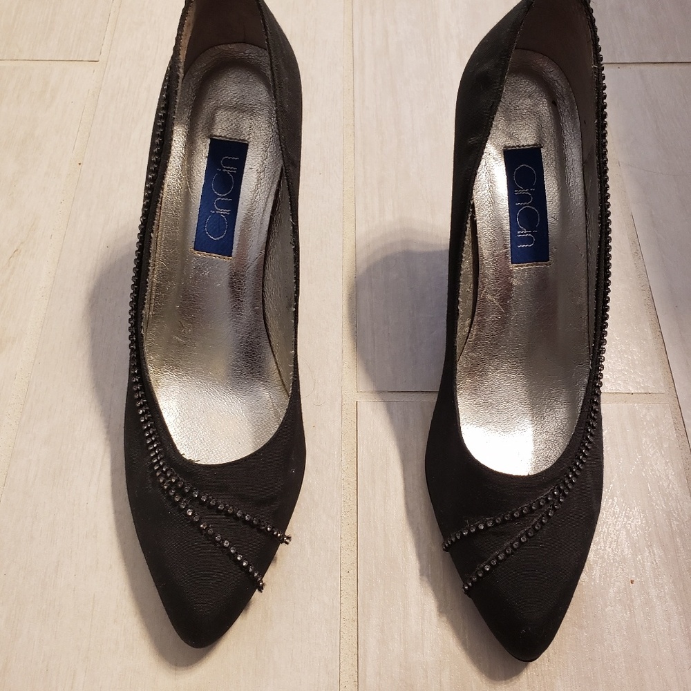 Black Heels with Rhinestones